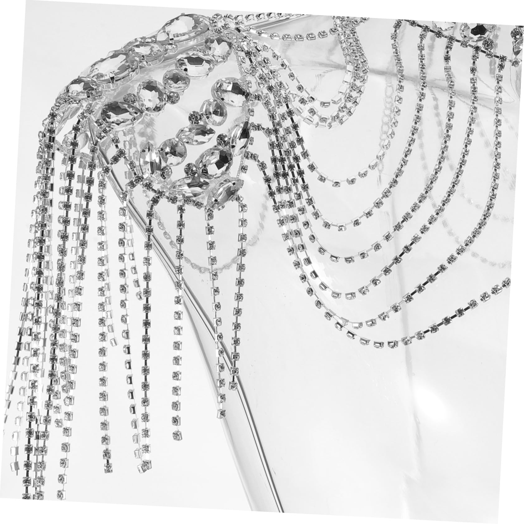 Baluue Collar De Hombro Cadena Corporal Brillantes Gemas De Imitación Para Mujer Joyería De Hombro Borlas Para Fiestas y Ocasiones Especiales