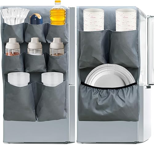 Mini organizador de refrigerador de 60 x 12.6 pulgadas, organizador colgante para refrigerador, organizador de almacenamiento con 11 bolsillos
