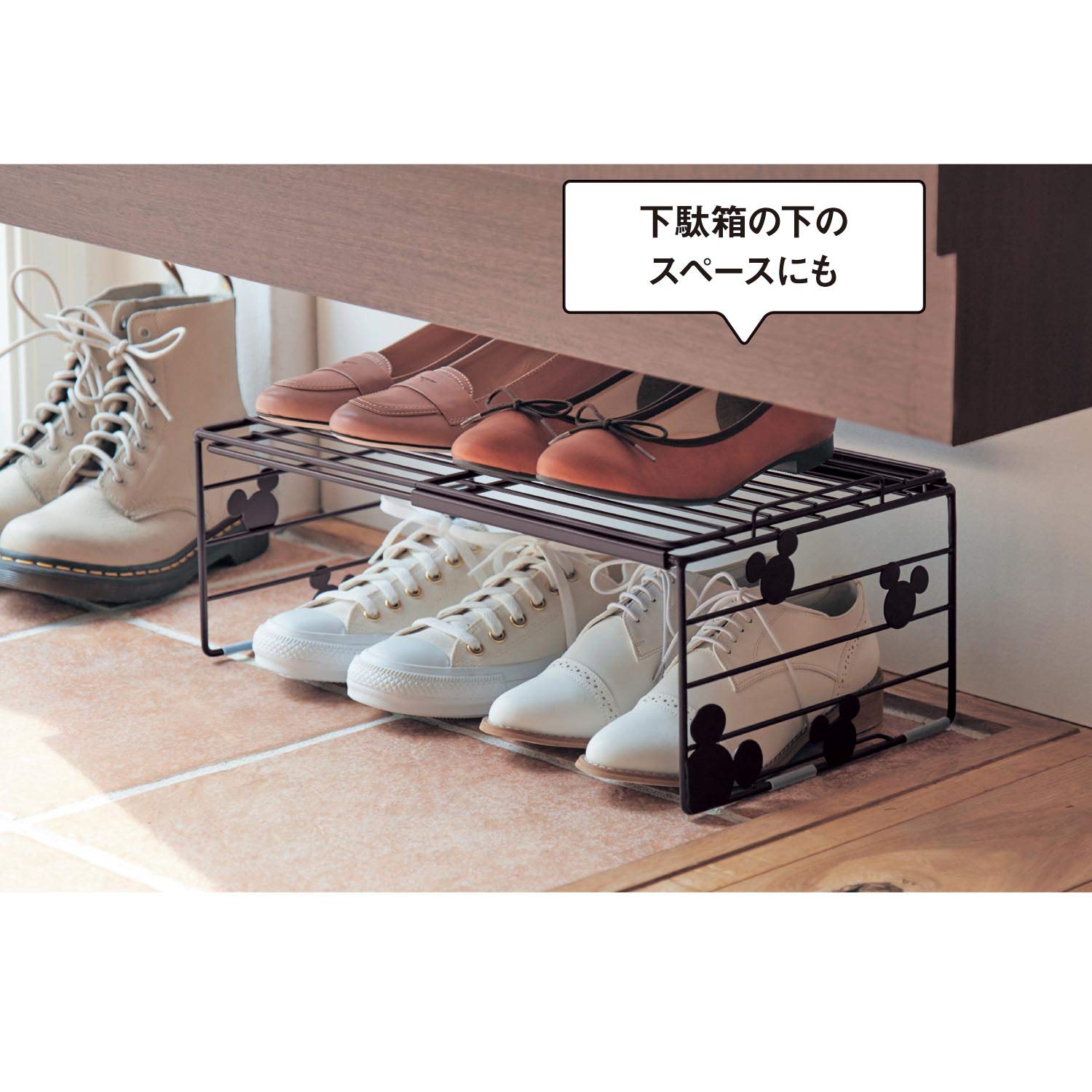 ディズニー コンパクト シューズラック ホワイト Amazon｜[ベルメゾン] ディズニー シューズラック 伸縮 スチール