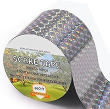 KitchEase Bird Repellent Scare Tape - Holographic Ribbon for Effective Bird Deterrent | Eco-Friendly Reflective Tape to Deter Birds | Protects Gardens, Fruit Trees, Homes & More (2.4cm x 100m, 1Pcs)