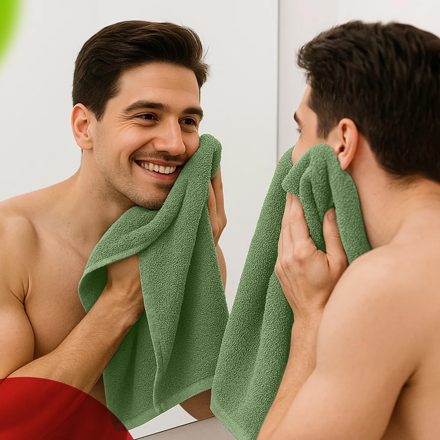 RIVERSIDE 6 Pack Premium Hand Towels Set, 16x28 inches, 100% Ring Spun Cotton, 600 GSM, Soft, Quick Dry and Highly Absorbent, Towels for Bathroom, Kitchen, Gym, Spa - Sage Green - Image 5