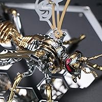 Vista 6 de Rompecabezas de metal 3D para adultos, kits de modelo de avispa mecánica, bloques de construcción, avispón gigante del norte, montaje difícil