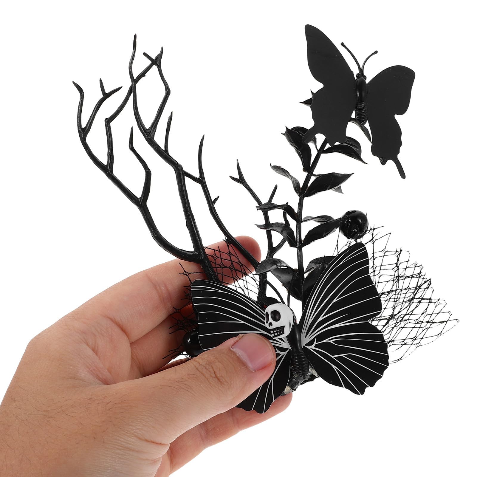 Healeved 20 Piezas Pinzas Pelo Accesorios Góticos Ligeros y Cómodos de Halloween Diseño de Telaraña Negra para Mujeres y Niñas en Fiestas de Terror