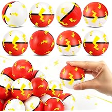 24 Pcs Cartoon Red White Stress Balls Bulk, 2.48 Inch Sensory Squeeze Toys | Anxiety Relief Sensory Fidget Toys for Party Favors Birthday Supplies Goodie Bag Stuffers and Back to School