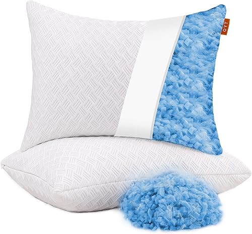 Miniatura 6 de OYT Almohadas refrescantes de espuma viscoelástica para dormir, paquete de 2 almohadas de gel trituradas ajustables de tamaño estándar para dormir,