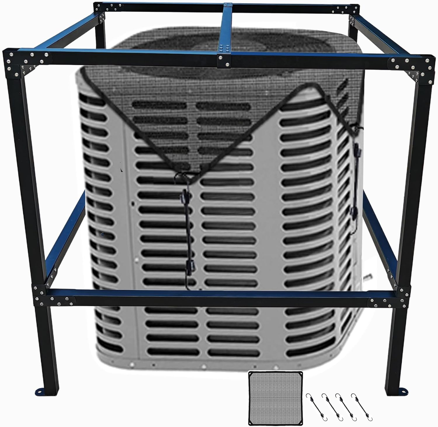 AC Security Cage, Large Air Conditioner Security Cage for Round or Square Units 48"x48"x48", Heavy Duty Steel, Corrosion Resistant with Anti-Theft Screws and AC Cover Defender