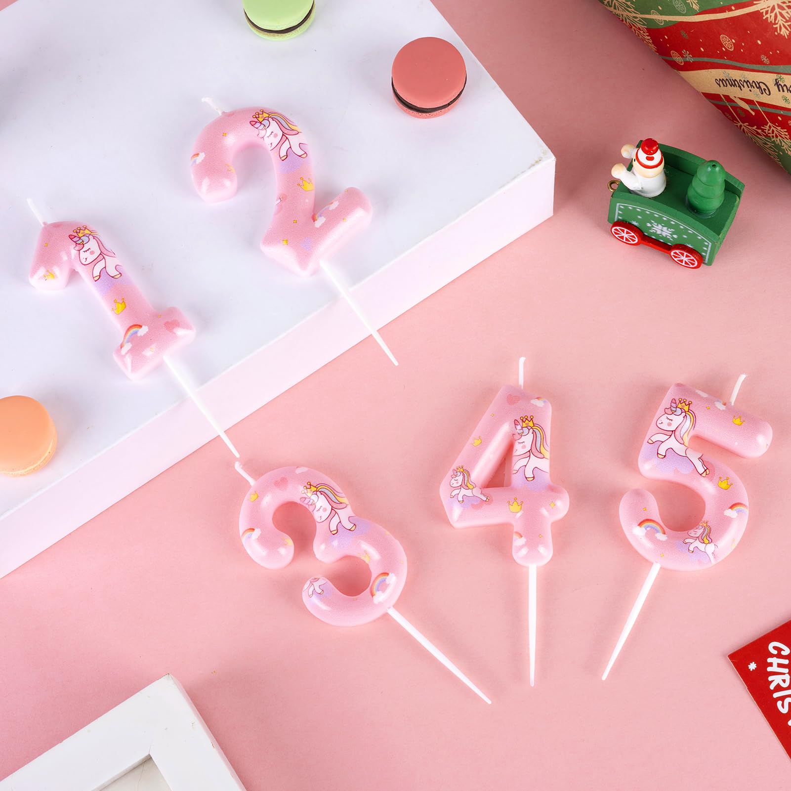 Unicorn Number 5 Candle,Birthday Candles,Numeral Cake Topper Pink Cute Birthday Decorations for Girls Party Supplies,Anniversary,Theme Party Favors