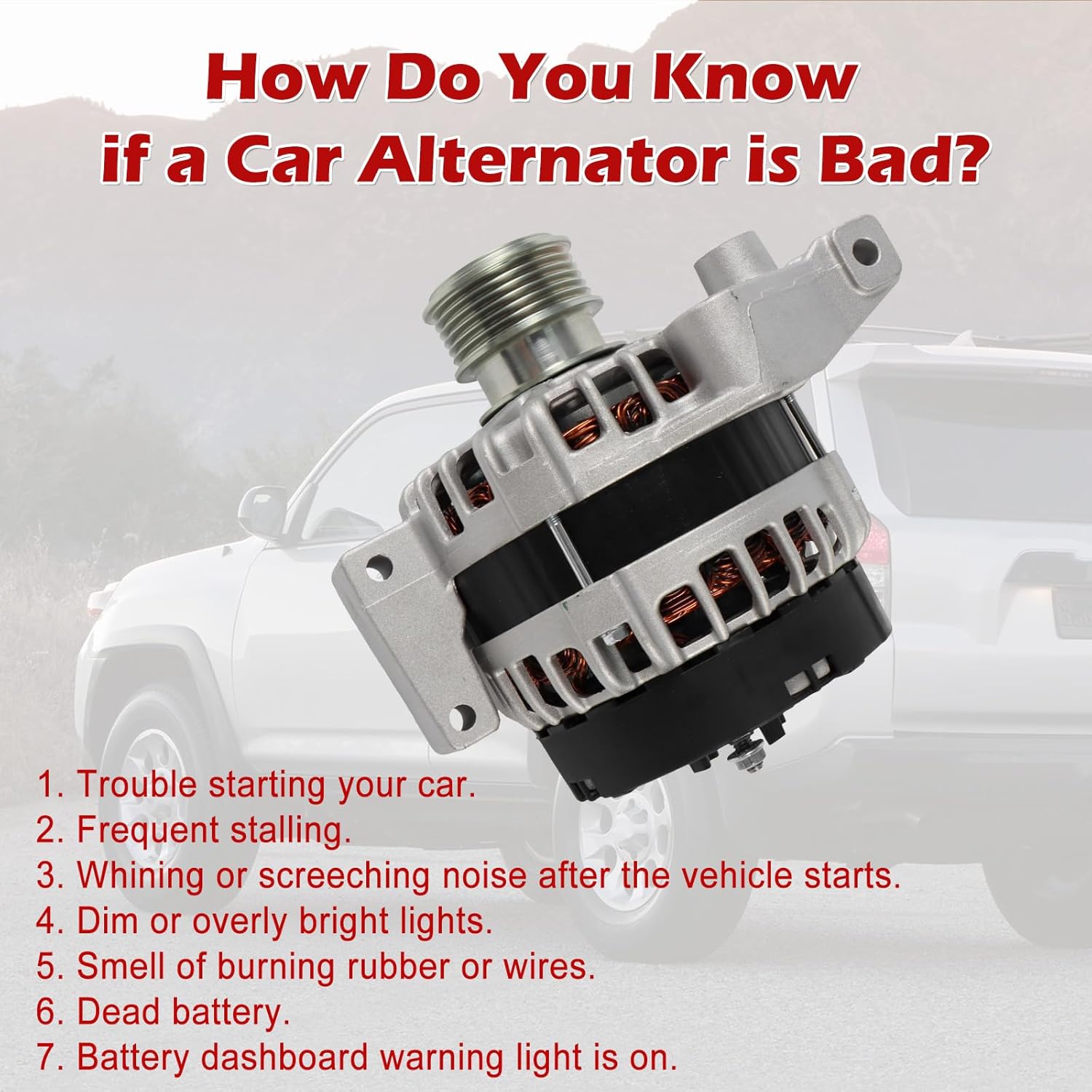 New 11722N Alternators 12V 180A CW 6 Grooves Pulley 0125811006 Car Alternator for 2015 Discovery Sport 2013-2015 LR2 2012-2018 Range Rover Evoque L4 2.0L