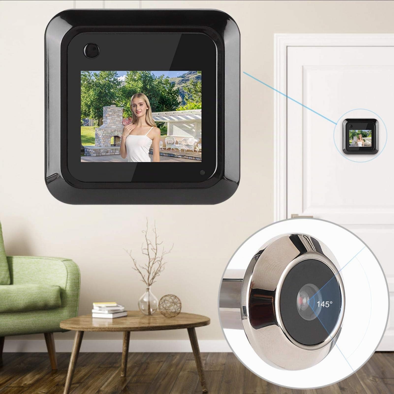 Caméra de Judas de Porte, Judas de visionneuse de Porte Grand Angle 95°, LCD 2,4 Pouces à Piles numérique pour Appartement à la Maison