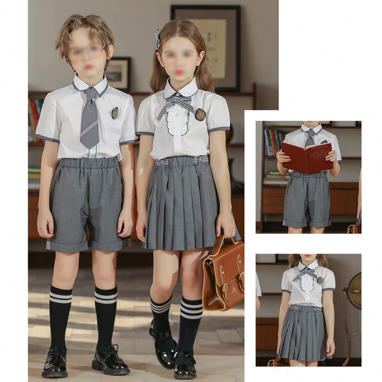Kinder college schuluniform anzug im britischen stil, sommermode schulkleidung für grundschüler, kindergarten leistungskleidung