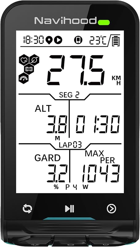 L3 GPS Bike Computer Wireless, 2.6" Screen Cycling Computer,Bike Speedometer Bluetooth ANT+, IPX7 Waterproof, Auto Backlight, Break-Proof Back Base,Supports HR/Speed/Cadence/Power Sensors