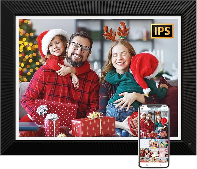 Large Digital Photo Frame 16.2"-Digital-Picture-Frame - 32GB Dual-WiFi Digital Frame, No Touch Screen, Slideshow, Load Photo Video from Phone via APP Email, Free Cloud Storage, Gift for Mom Dad