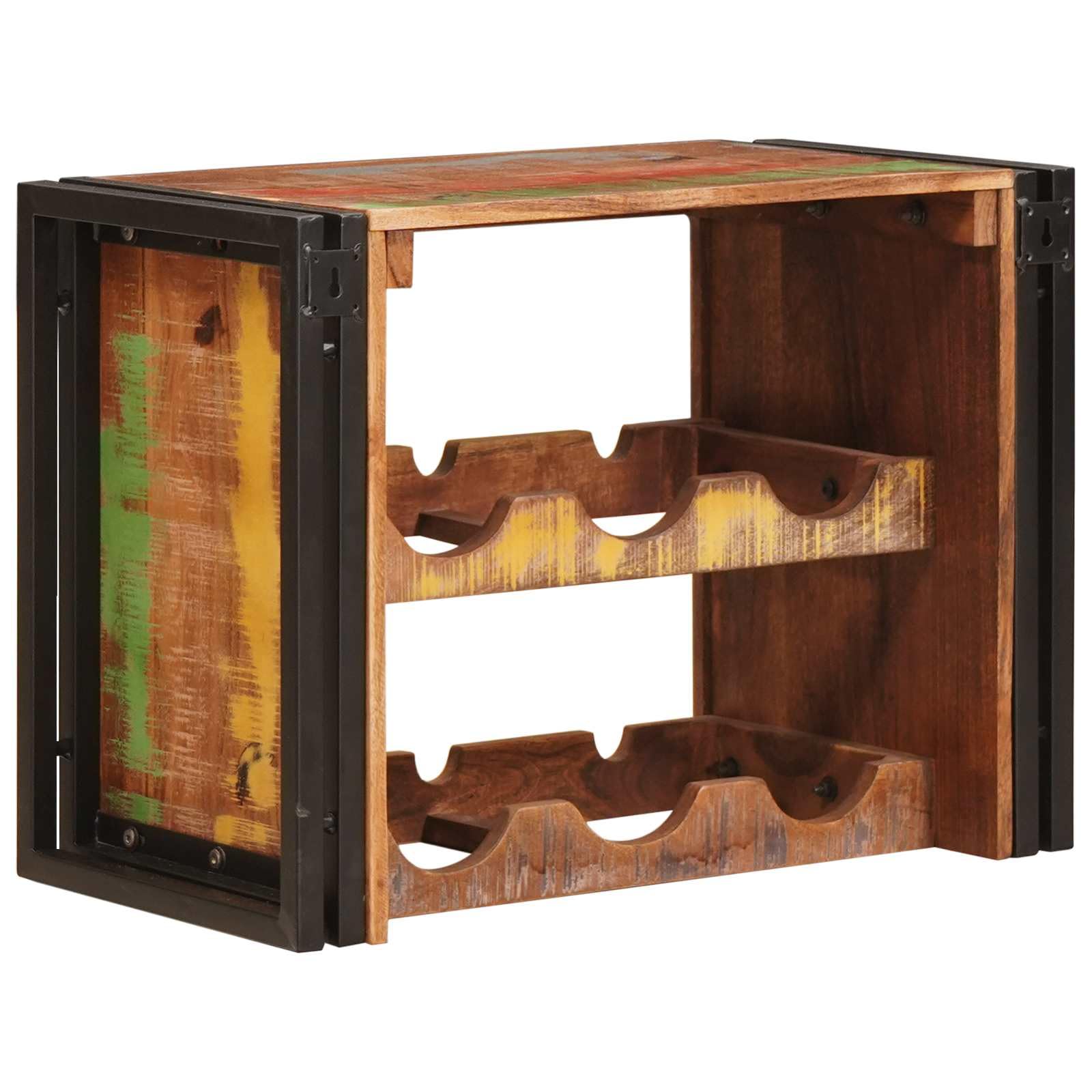 Scaffale per vino marrone, 60 x 45 x 33 cm, in legno massiccio anticato, per cucina, sala da pranzo, soggiorno, cantina, bar di casa