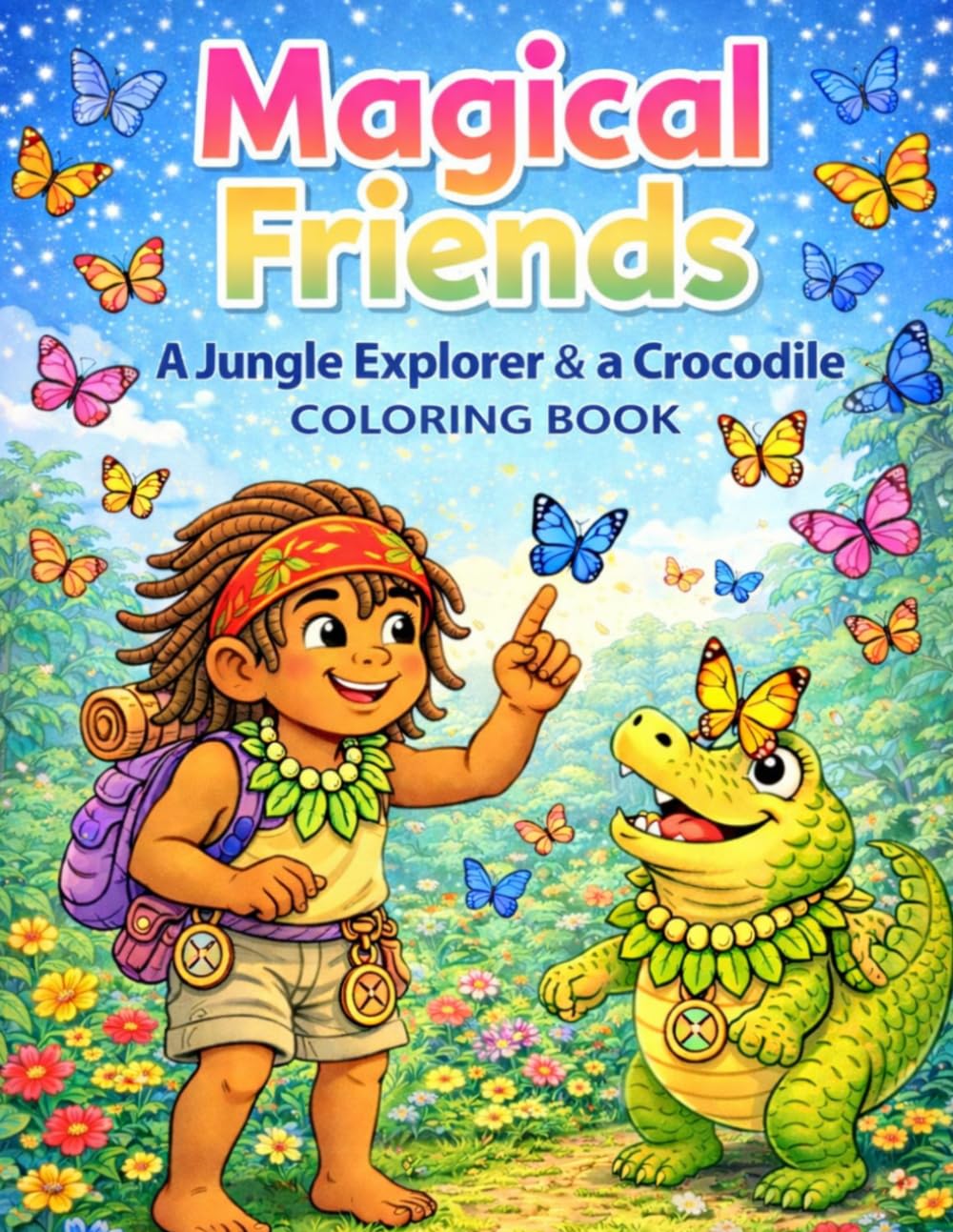 Magical Friends: A Jungle Explorer & a Crocodile Coloring Book: A Fun Jungle Adventure Coloring Book for Kids of All Ages!