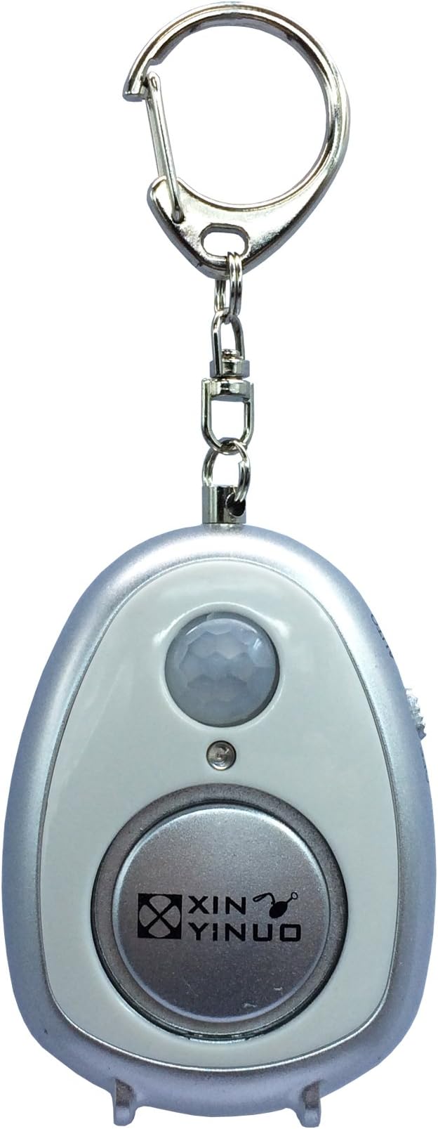 Xinyinuo Silver Personal Staff Panic Rape Attack Safety Security Keyring Keychain Alarm with Motion Detector 130DB