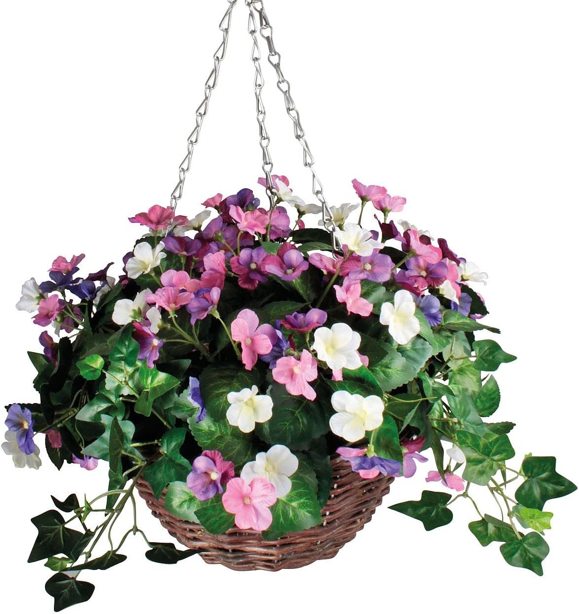 Coopers of Stortford Artificial Purple Pansy Hanging Basket Amazon.co