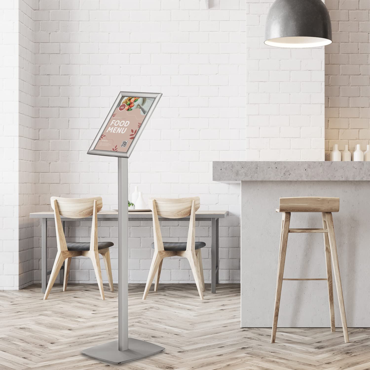 Europel Soporte magnético para carteles A4, ideal para publicidad, ofertas, informaciones o avisos con construcción de aluminio anodizado y cubierta antirreflejos