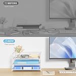 Subekyu 3 Tier Letter Tray Paper Organizer with Handle, 1 PC Sliding Tray, White Metal Mesh Desk File Folder Paper Sorter Organizer for Home Office School Desk Supplies Organization Storage