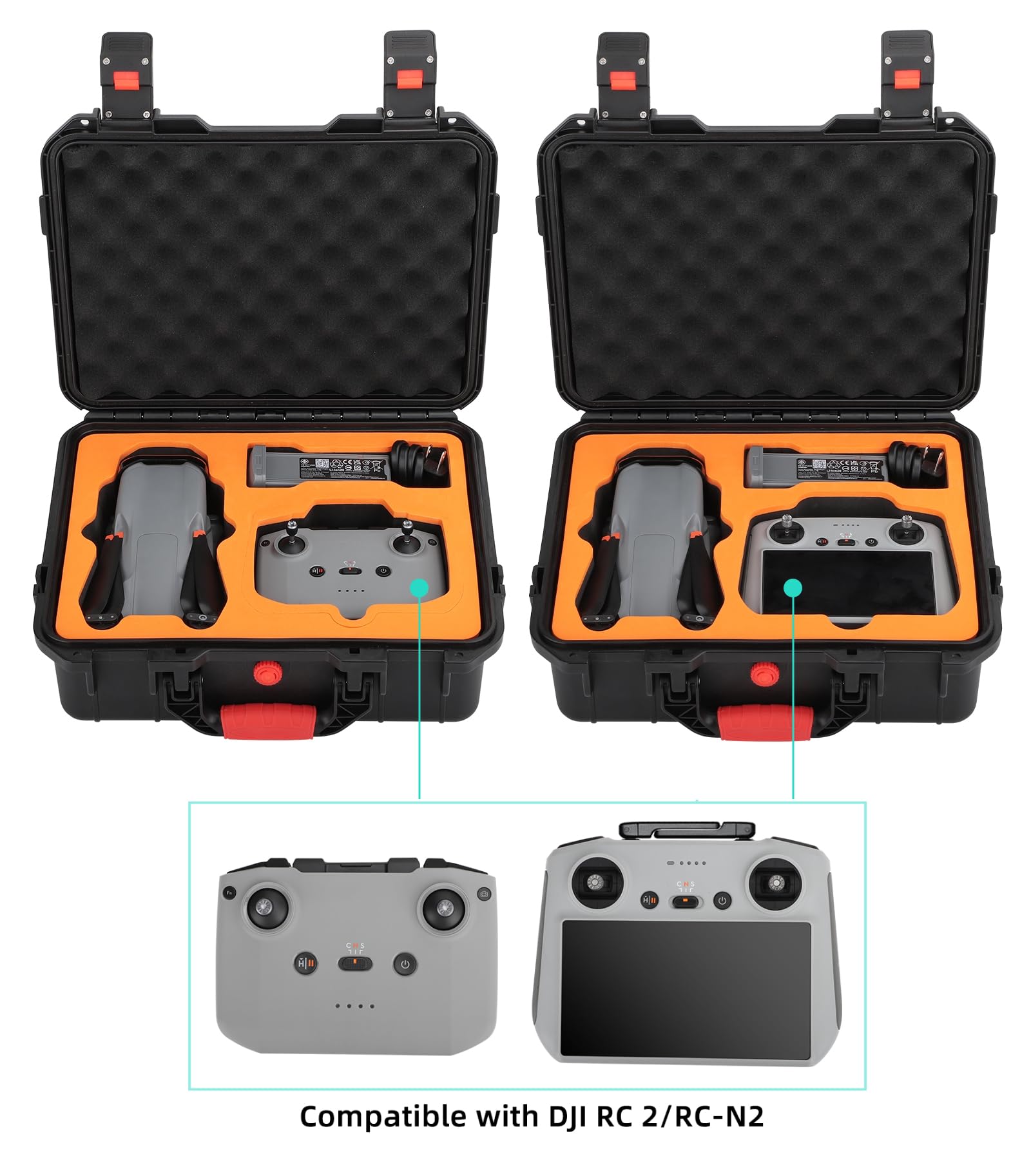 BeisDirect Funda rígida para DJI AIR 3, funda de transporte impermeable para DJI AIR 3 con controlador DJI RC/RC-N2, accesorios de control remoto, maleta a prueba de caídas para exteriores, Versión