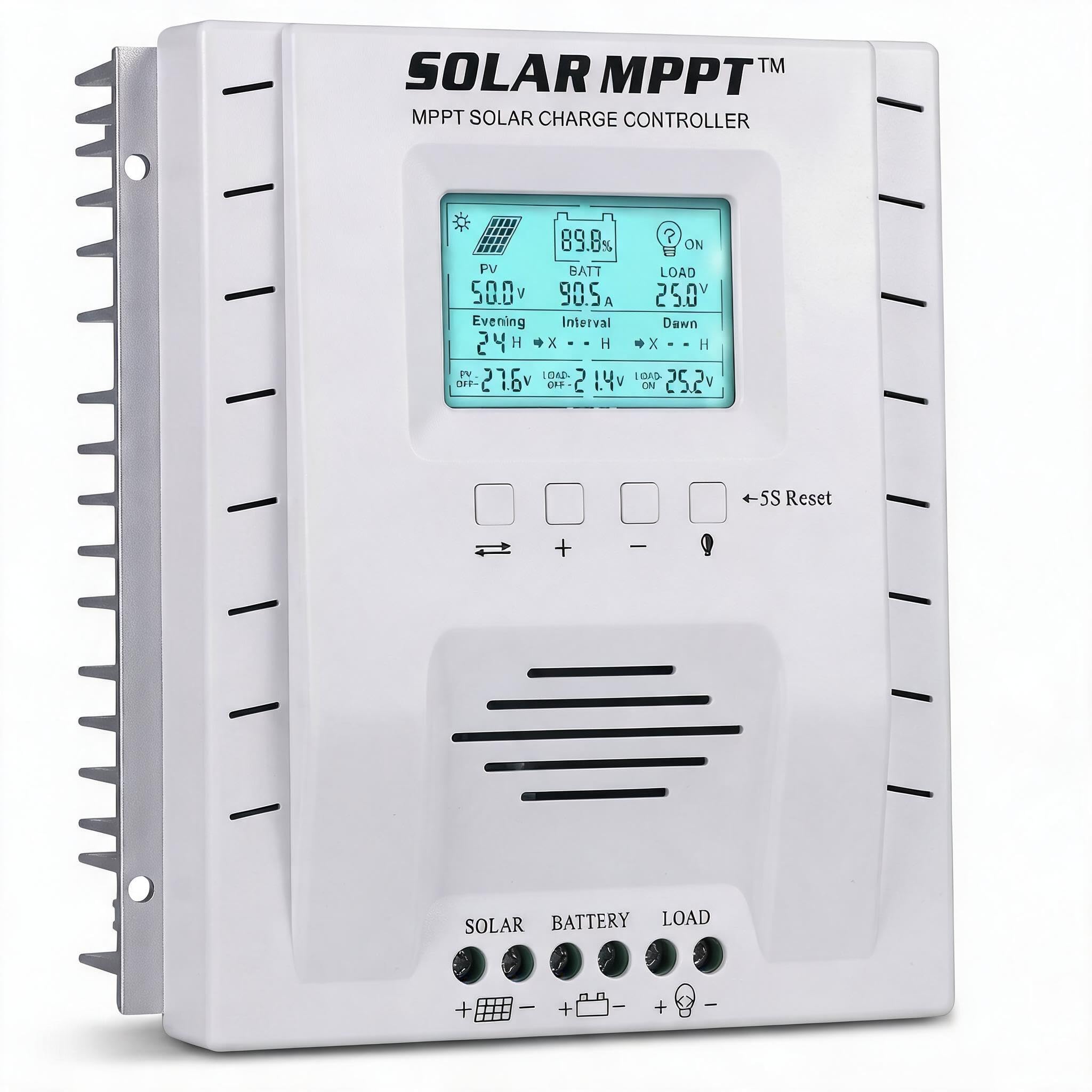 Regolatore di carica solare MPPT 60A, 12V / 24V Regolatore di carica pannello solare automatico 60A con display LCD Max 100V, ingresso 780W / 1560W