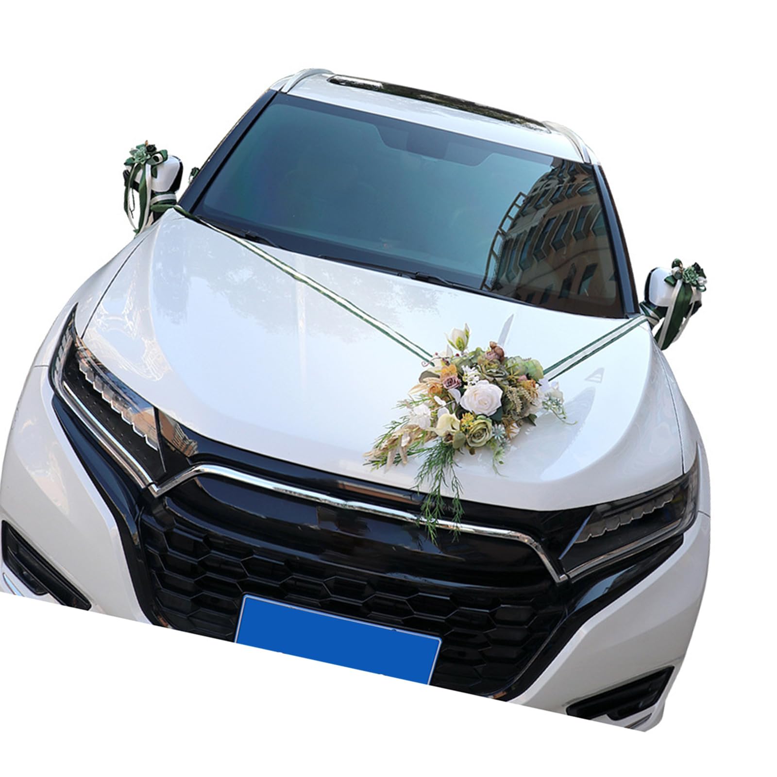 HDOYTXXM 7Pieces Artificial Flower for Wedding Car Decorations Rearview Doorknob Flower Decors for Car Layout Ceremony Decors