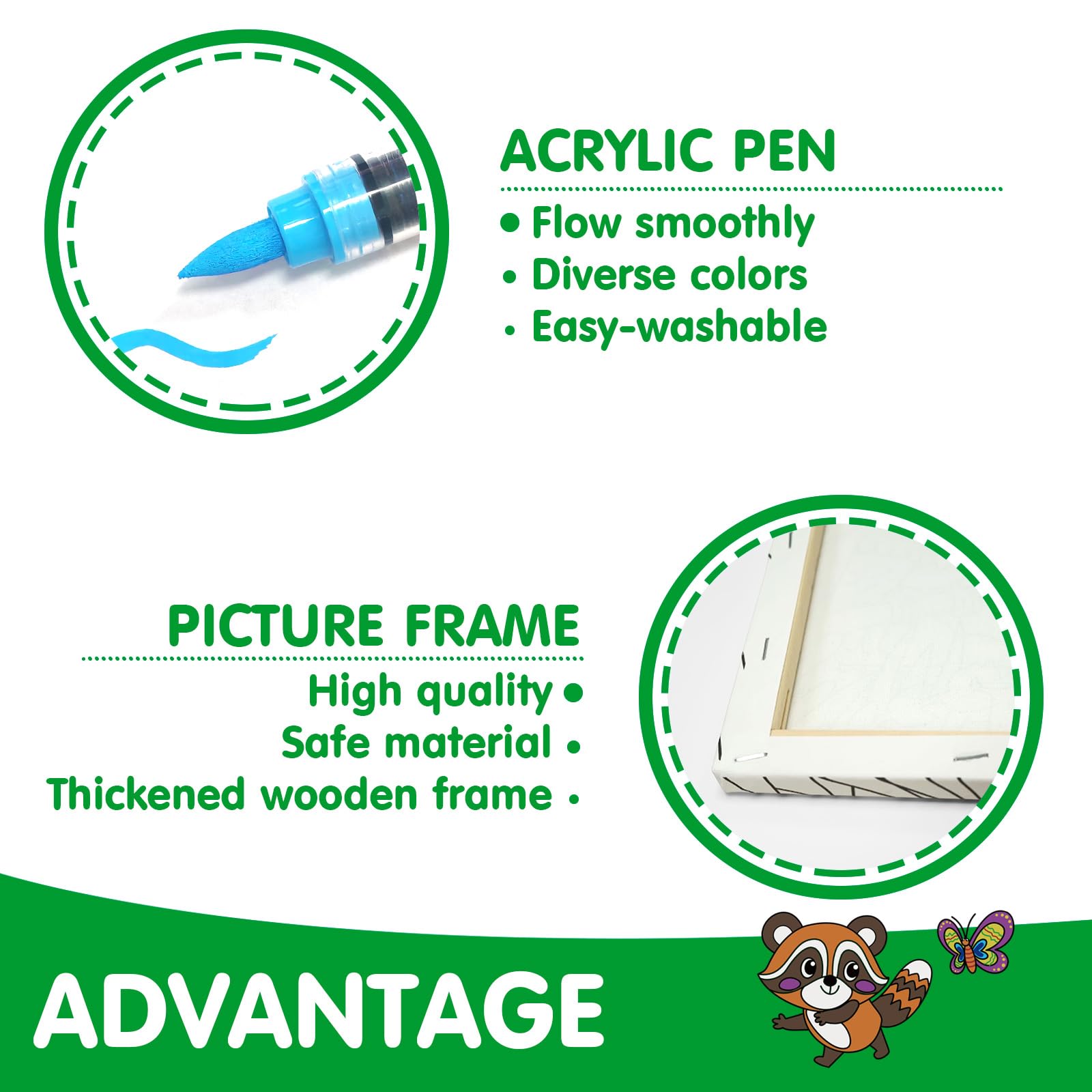 SNEILJOY 3 paquetes de pintura por números para niños, kit de pintura al óleo acrílica por números en lienzo, pintura de dibujo para decoración del hogar