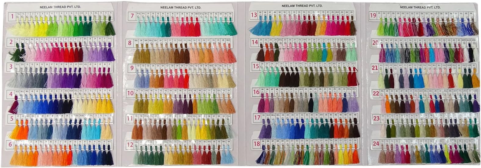 AZO Free Viscose Rayon Embroidery Thread Shade Card - 480 Colour Chart