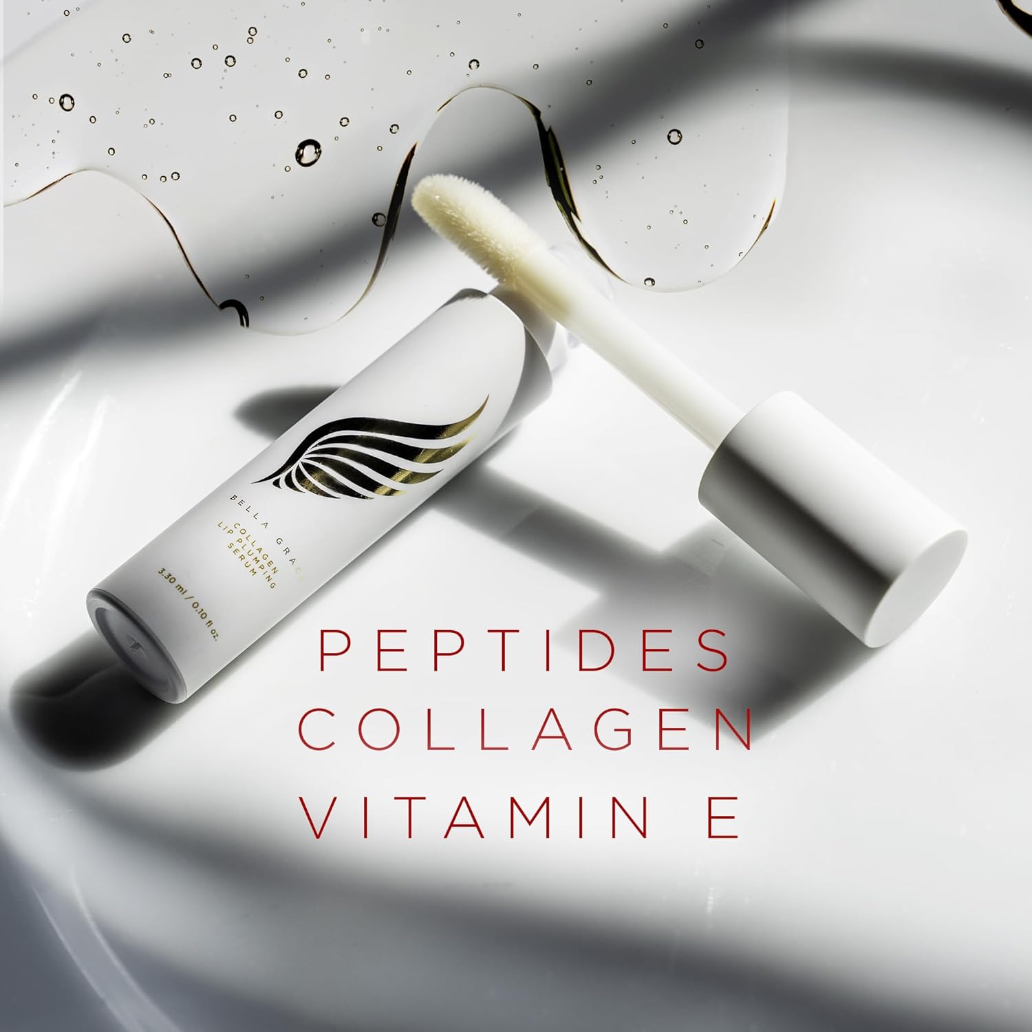 Bella Grace Vegan Collagen Lip Plumper Serum, Vitamin E, Peptides, Hydrating Lip Care Fuller Plumper Looking Lips, Supports Wrinkles, Fine Lines, Elasticity, Paraben, Sulfate & Cruelty Free, 0.1 fl oz - Image 4