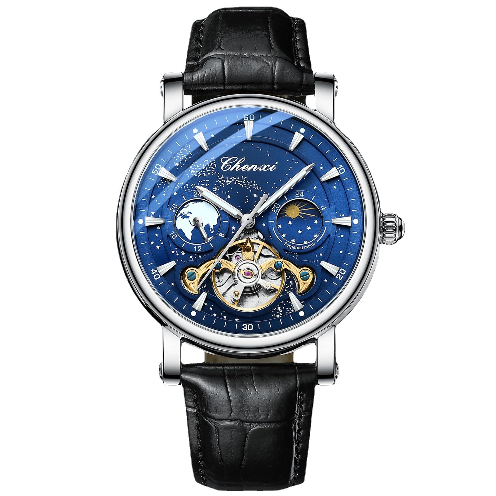 Reloj mecánico automático para hombre, reloj Tourbillon de lujo, impermeable, luminoso, cronógrafo
