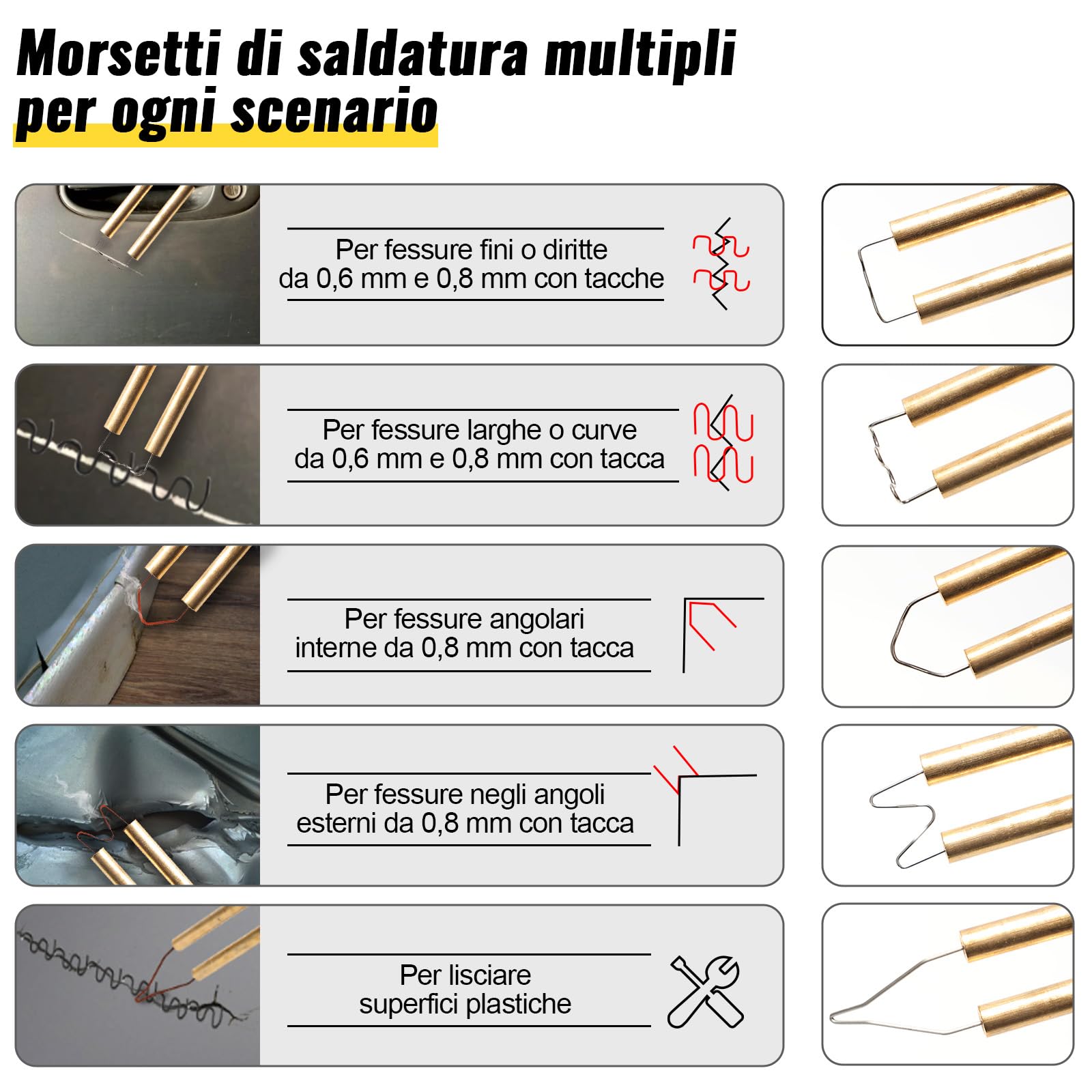 KAEFUYS Saldatrice per Plastica 170W 220V Plastica Saldatrice Kit con 805 Pezzi Chiodi per Saldatura e 7 Forme Diverse Saldatrice Plastica per Riparazione Auto Paraurti Auto Ricambi