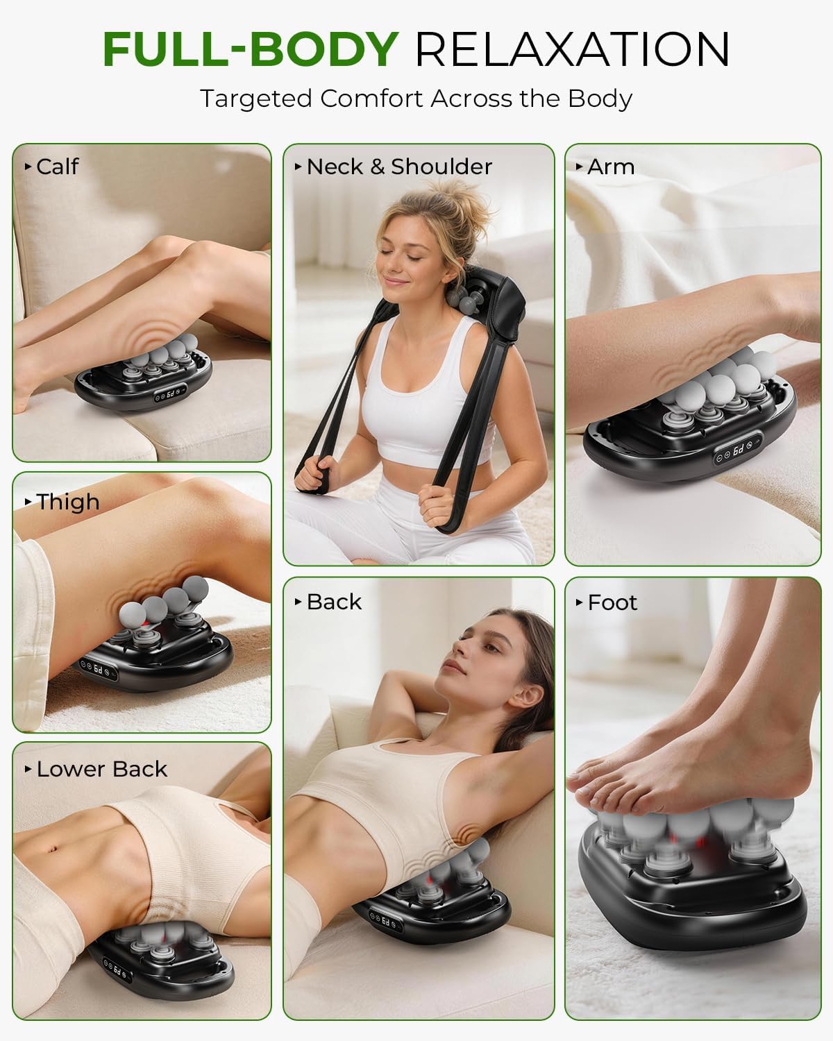 16-Head Massage Gun Deep Tissue with Hand Straps, Electric Muscle Massager with 99 Adjustable Intensities & 9 Modes, Percussion Massager for Back, Legs, Arms, Waist, Shoulders, Full Body Muscle