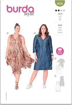 Burda Style X06036BURDA Misses Dress Sewing Pattern Packet, Design Code B6036, Sizes 18-28 44-54