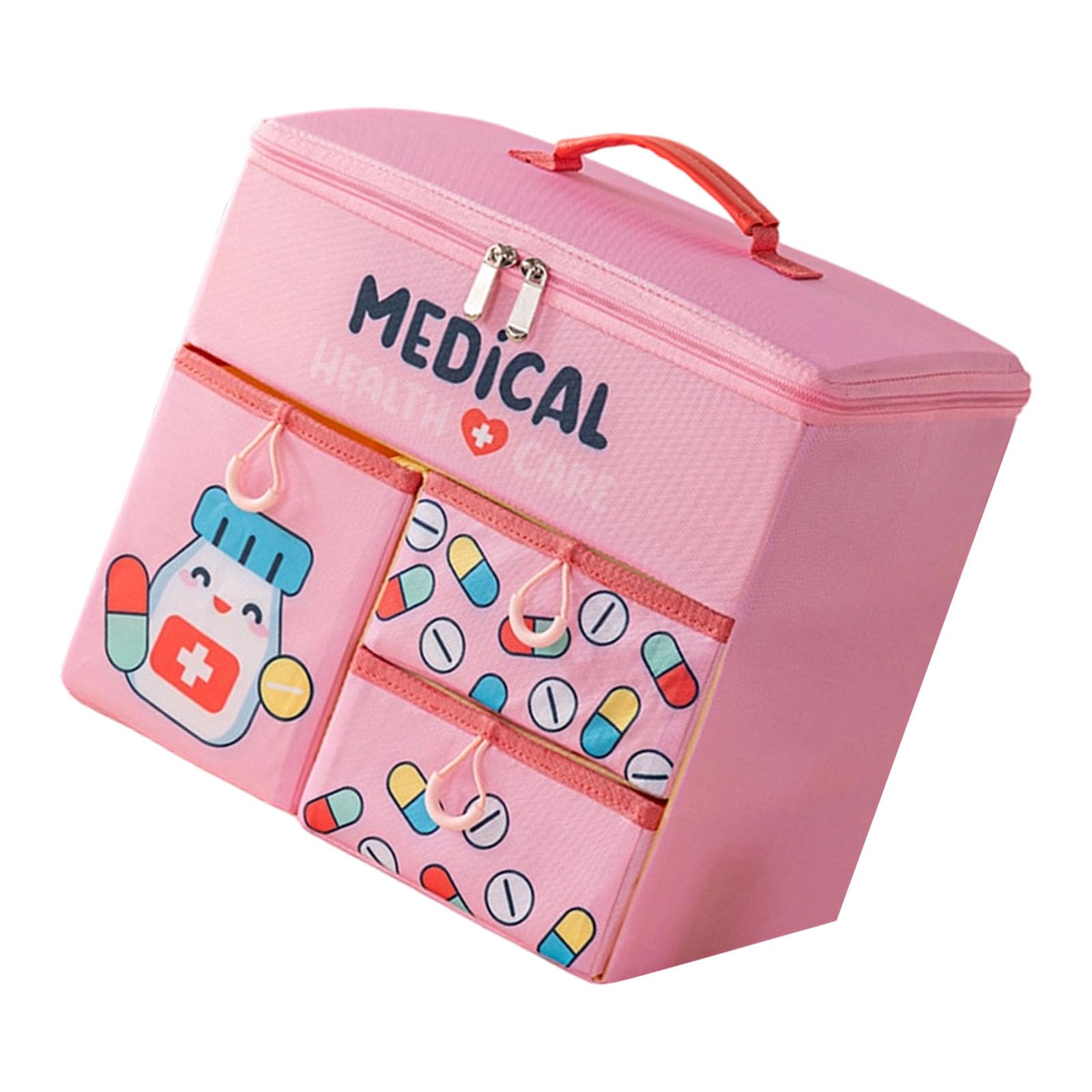 Xjdzineq Polyester Medicine Storage Bag Foldable Multiple Layer for Damp Environment Protective and Living Solution Medicine Box