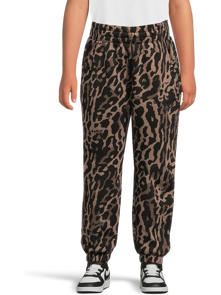 Black Nike Sportswear Club Fleece Printed Loose Pants (Little Kid/Big Kid)