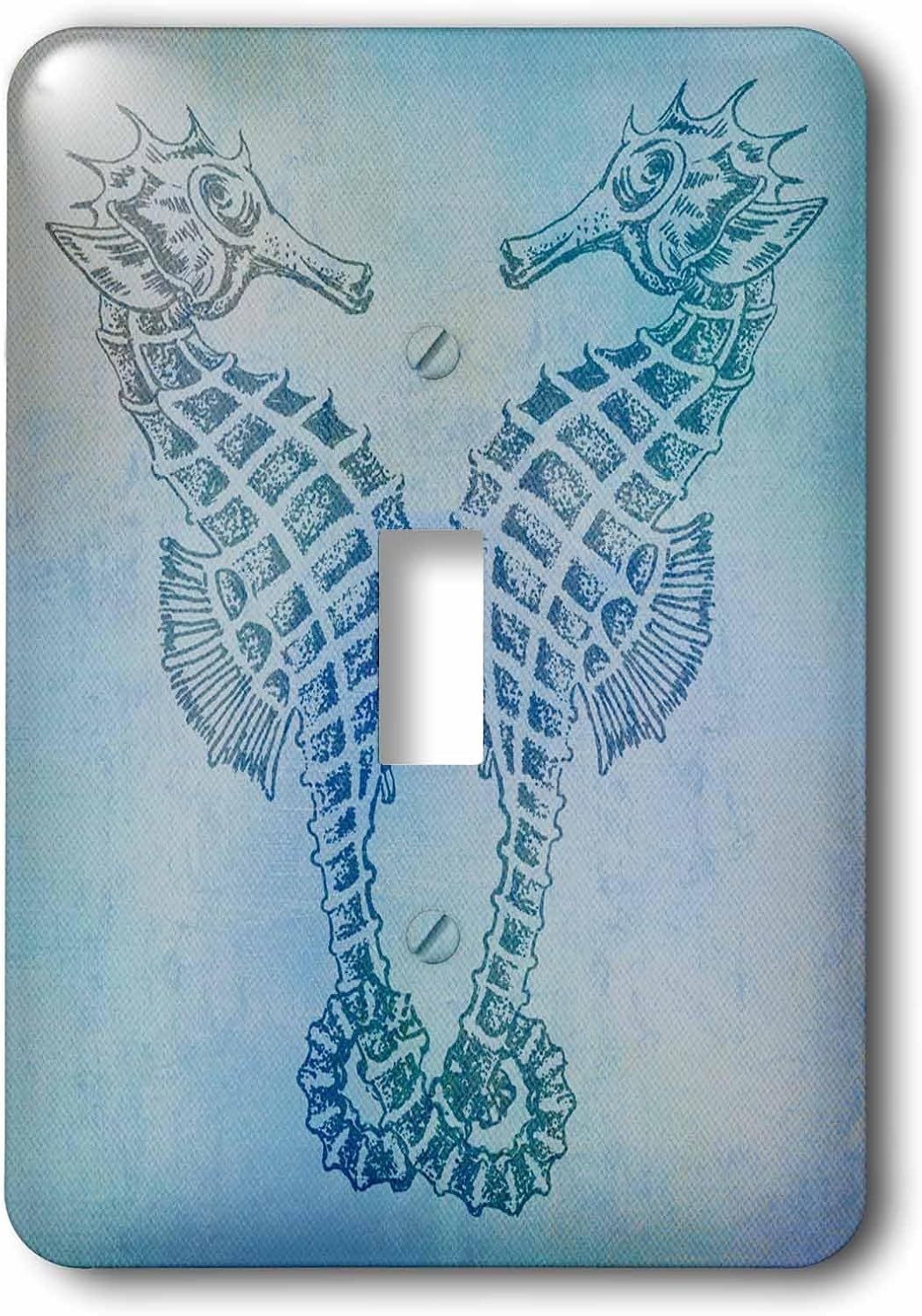 3dRose LLC lsp_79382_6 Aqua Seahorses Beach Theme Vintage Art 2 Plug Outlet Cover