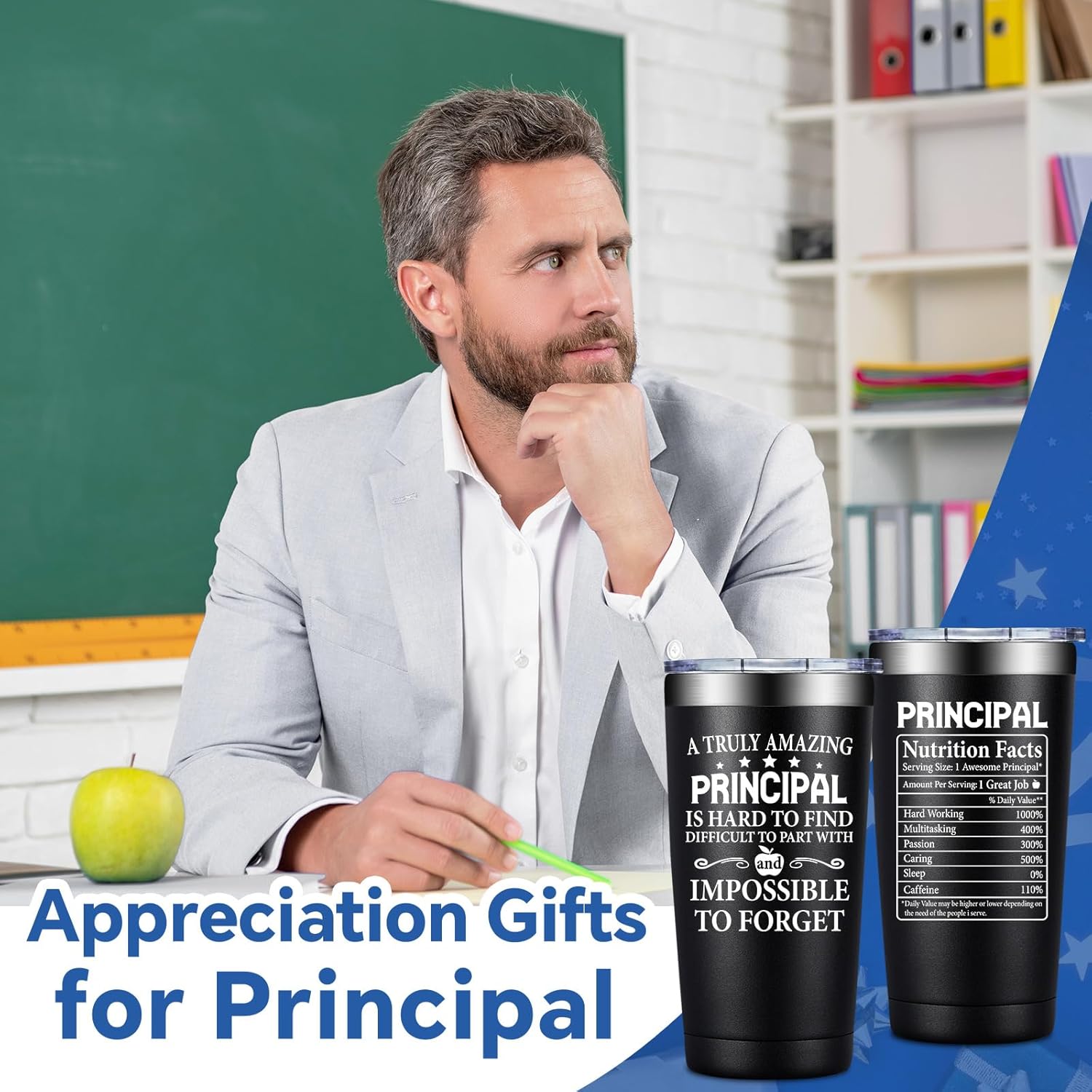 Principal Gifts - Principal Christmas Appreciation Gifts for Men - Principals Day, Teachers Appreciation Day Gift for Principals - 20oz Tumbler - Image 2