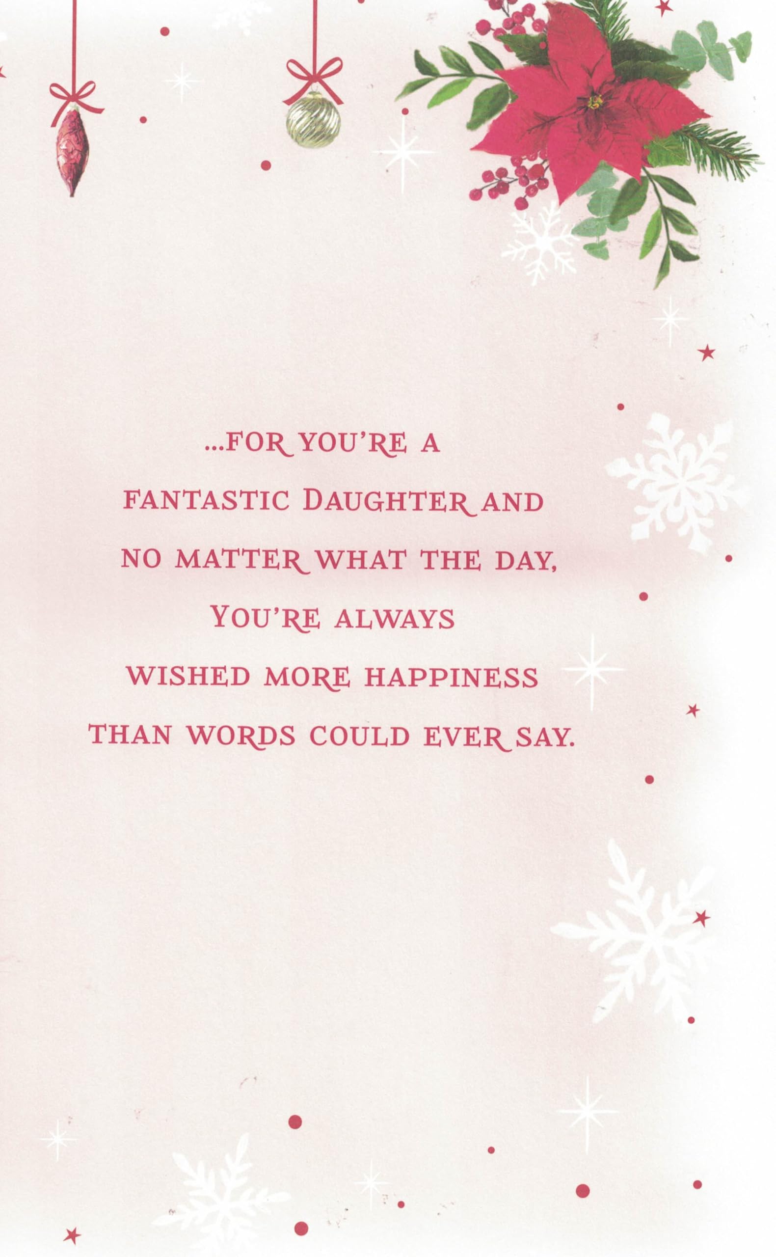 Extra Large Daughter Christmas Card, Cute Xmas Design, 8 Page Insert, 30.48 x 20.32 cm, Pink, 31 cm x 21 cm - Image 4