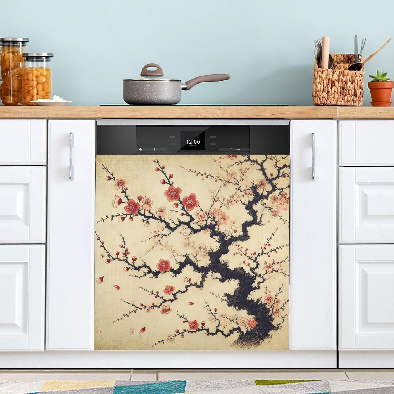 Custom Family Name Marble Texture Dishwasher Magnet Cover Waterproof Magnectic Sticker Refrigerator Magnets Decor Personalized Fridges Door Magnet Sticker for Mom's Gift Kitchen Decorative 23"x26"