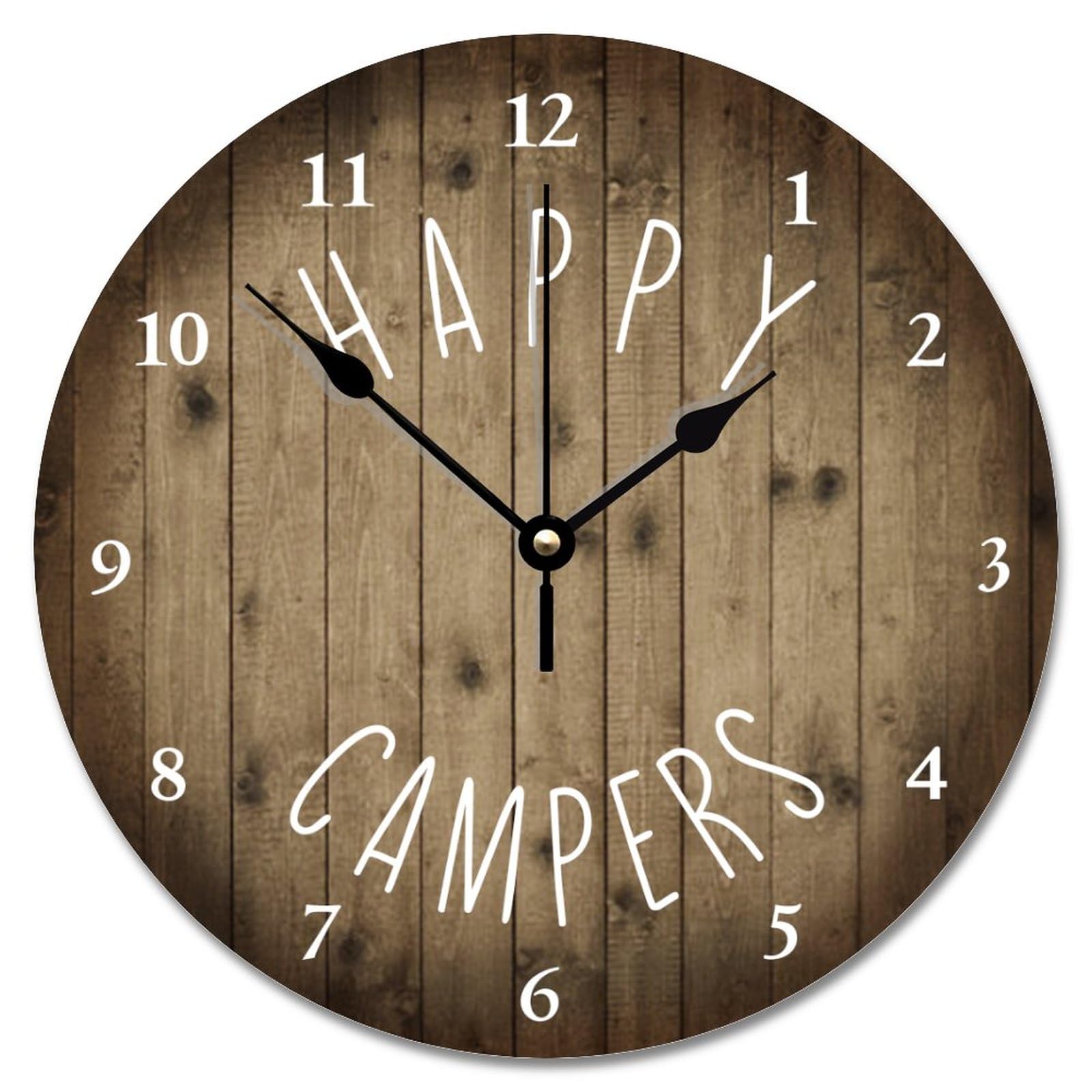 Amazon.com: Happy Campers Wall Clock Rustic Wood Retirement RV