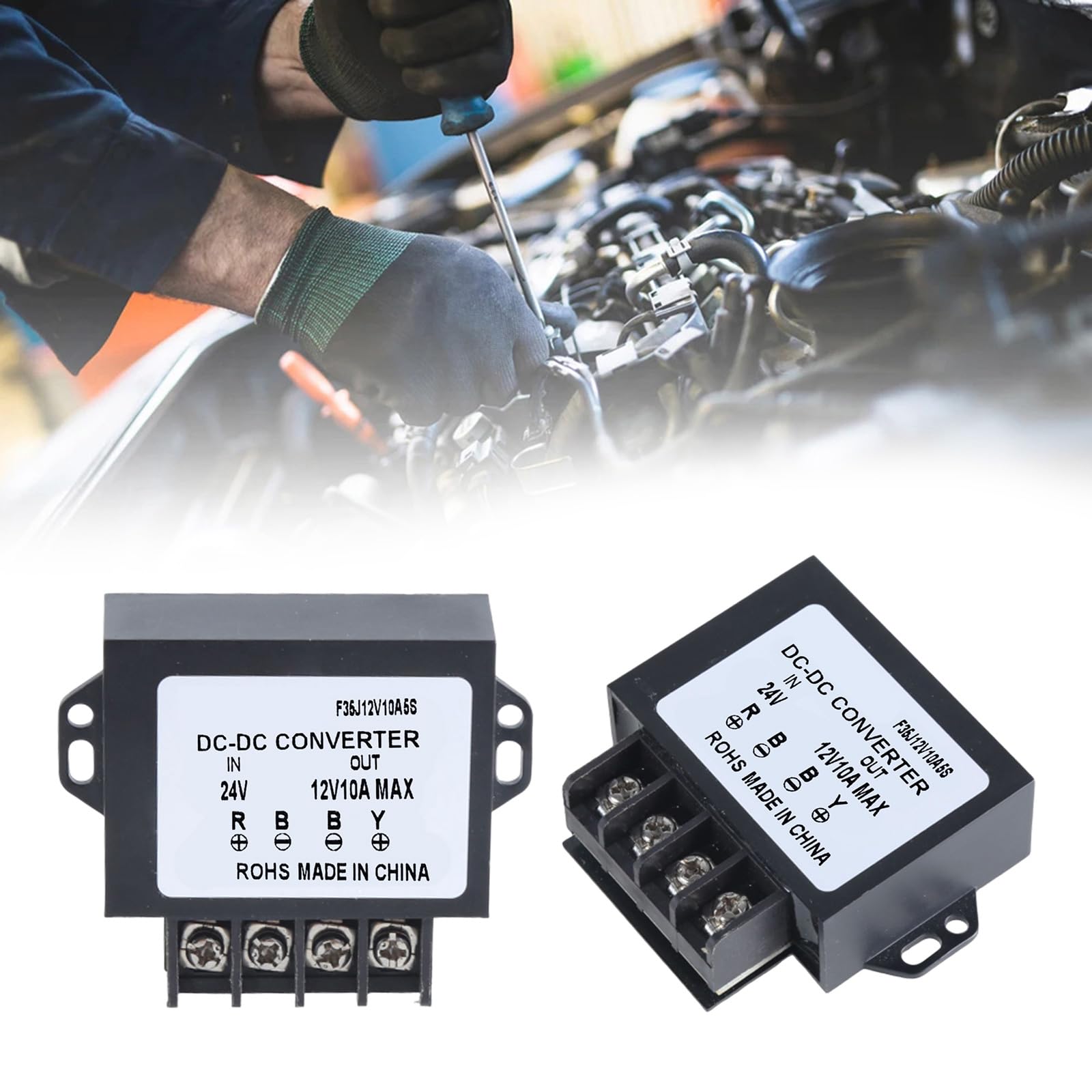 DC24V to 12V10A Step Down Converter Power Supply Adapter for Car Surveillances Camera Plugs and Play