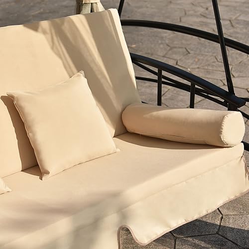 Miniatura 6 de Gazebo de aluminio para exteriores con techo rígido con doble toldo de acero galvanizado para patios, terraza, patio trasero, césped y jardín,