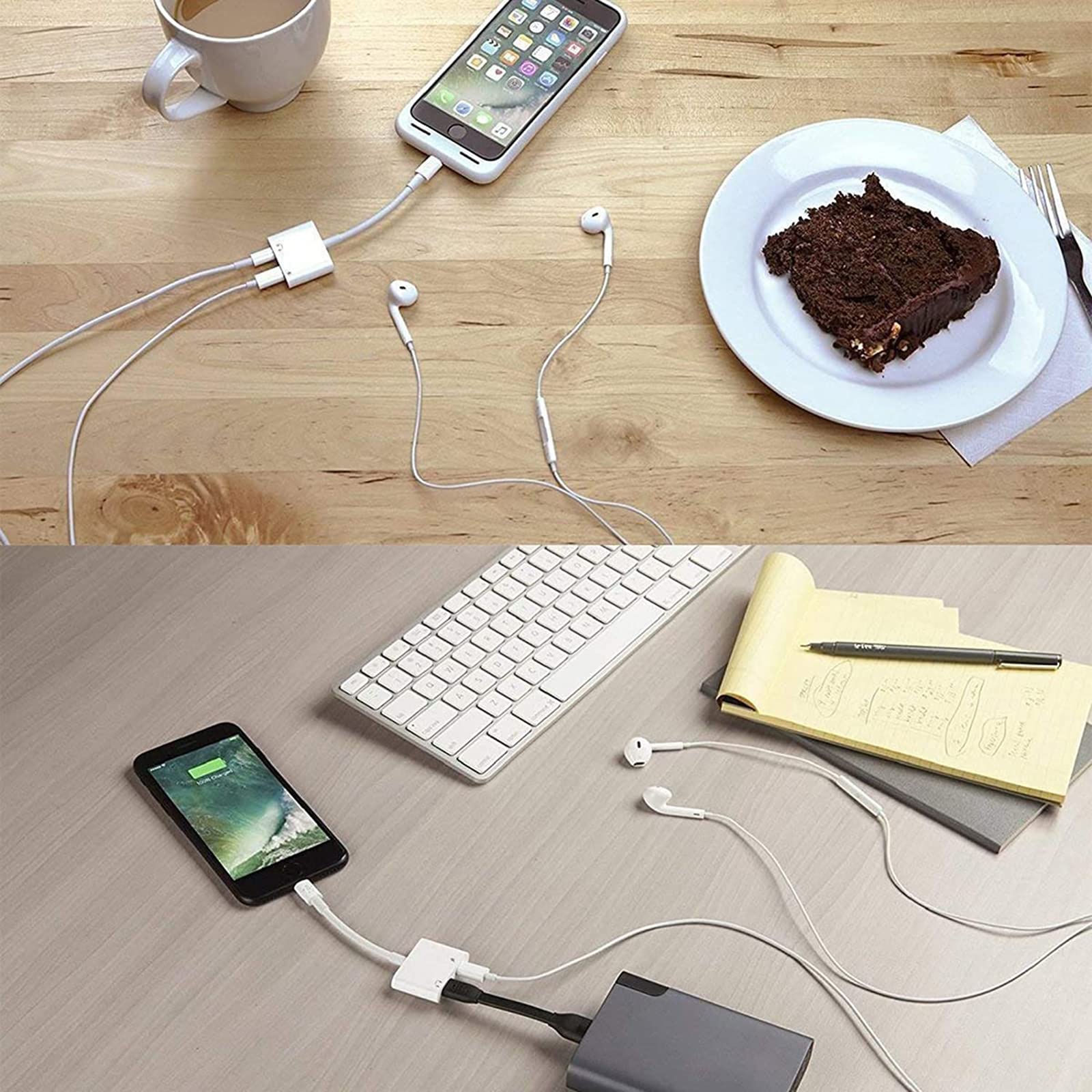 Adaptateur Audio Et Charge Pour IPhone - Double Port Jack 3.5mm Et Lightning - Compatible IPhone 7 à 14