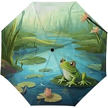 Frog in A Pond Folding Umbrella Automatic Windproof Portable
