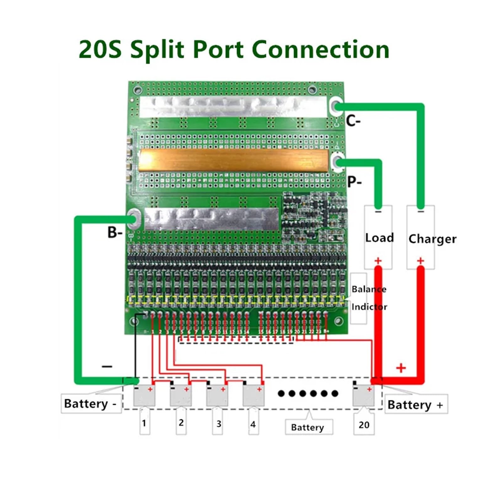 Płyta BMS, 6-24S BMS 60V 72V 86V Lipo fosforan żelaza/Lifep04 50A 80A 120A 150A wysoki prąd tablica zabezpieczająca baterię ten sam Port(24S 150A 3.2V Same)
