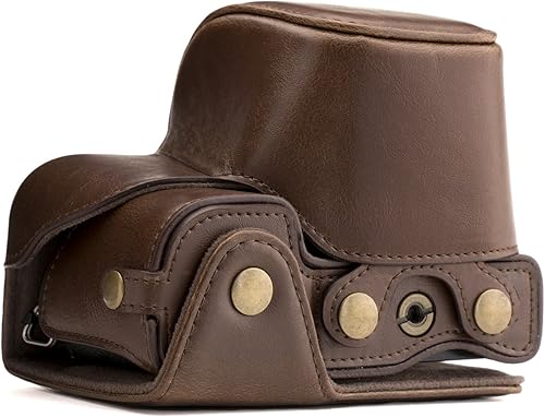 Miniatura 3 de MegaGear Sony Alpha A5100, A5000 con lente de 0.630-1.969in Ever Ready - Funda de piel para cámara y correa, con acceso a la batería, color marrón