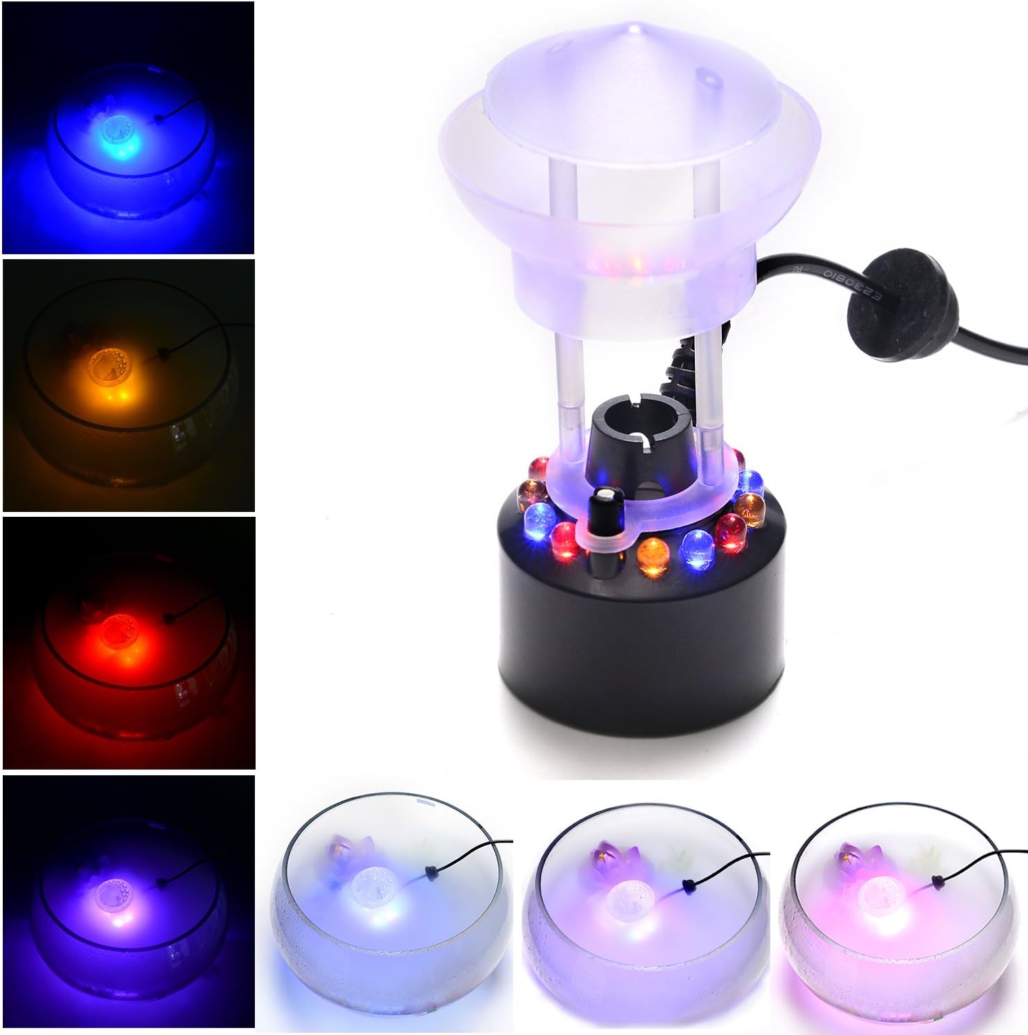 DAJASD Ultraschall Vernebler Mit LED Licht - Mini Nebelmaschine Für Teich Und Deko