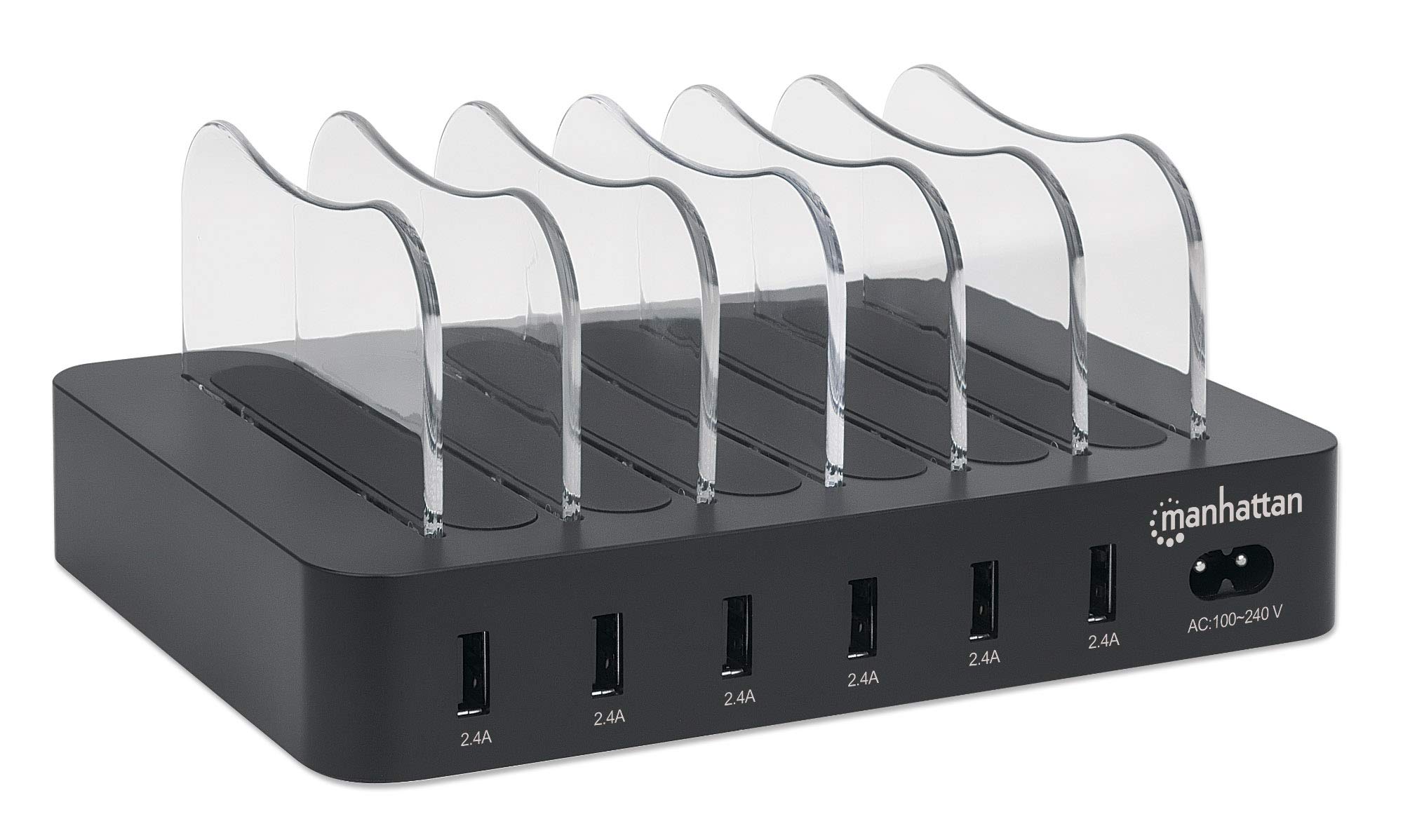 Manhattan 102254 - Stazione di ricarica USB, corrente di uscita (max.) 2.4 A, 6 porte USB 3.0 femmina A
