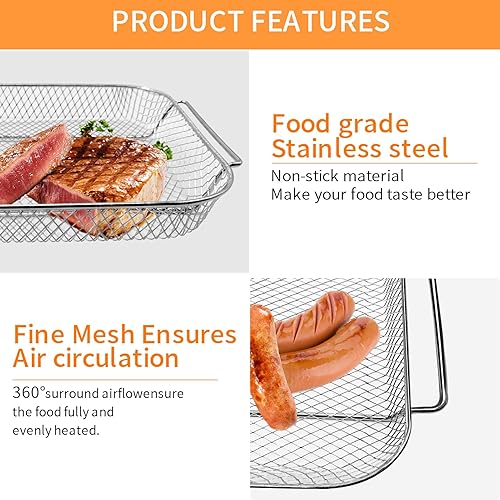 Miniatura 4 de Piezas de repuesto para freidora de aire Emeril Lagasse Everyday 360 26 QT Extra grande, accesorios de freidora de aire de acero de 12.5''×10.2''