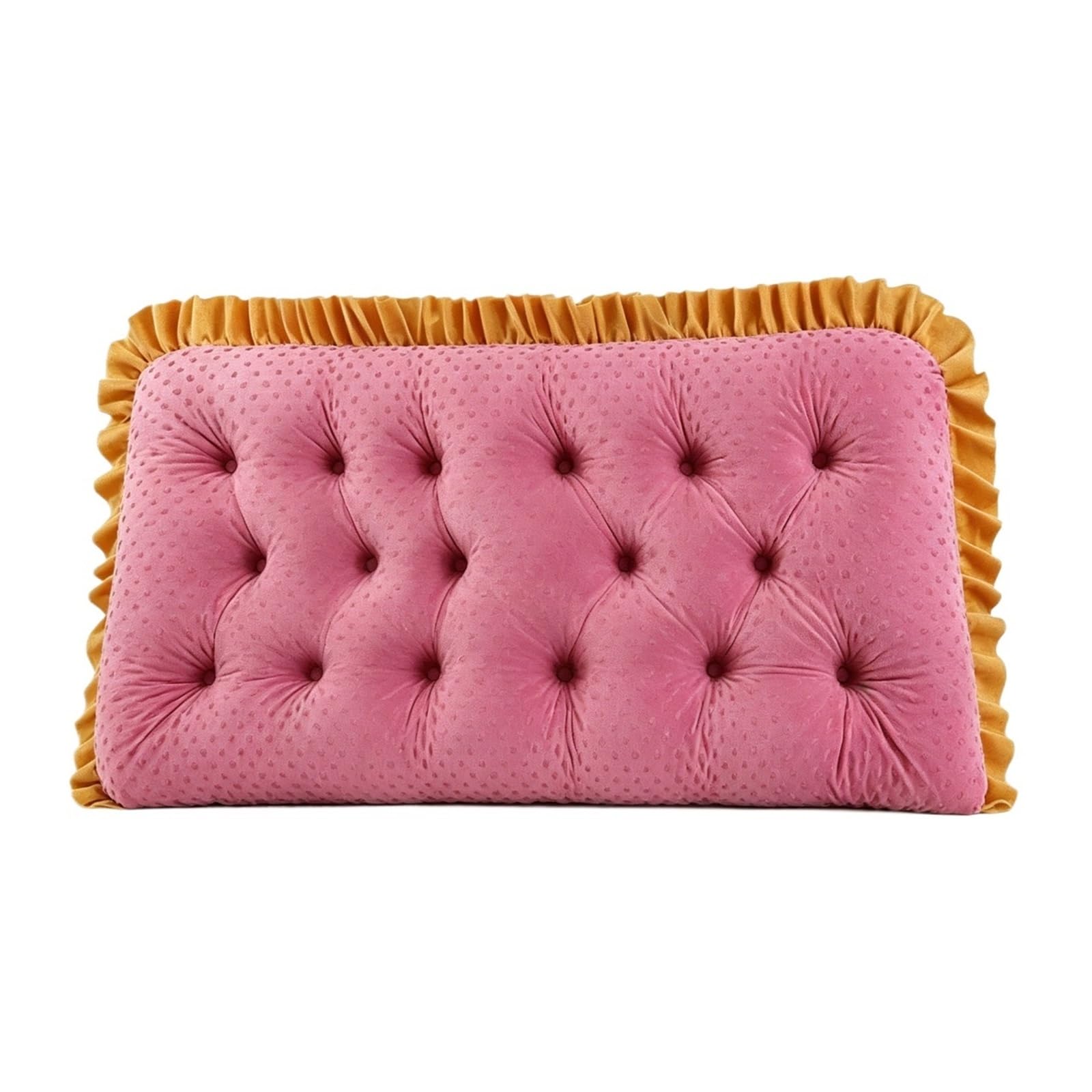 LPATEBCVU Ruffle Bed Backrest Ruffled Edge Headboard Pillow Sofa Bed Non-slip PP Cotton Filling Backrest Cushion Soft Camping For Tatami Home Bedroom(Color2,90x50x15cm)