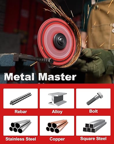 Miniatura 6 de EZARC Rueda de corte de diamante de 4-12 x 78 pulgadas para metal, rueda de corte con más de 5000 cortes en barra de refuerzo, acero, hierro e INOX